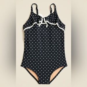 Crewcuts one piece black floral swimsuit.